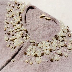 Anthropologie Moth Pearl Embellished Cardigan